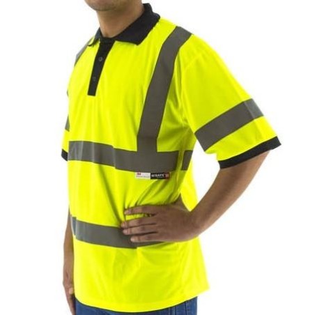 Special price High Visibility Birdseye Mesh Short Sleeve Polo Shirt - ANSI 3, Reflective Striping New Collection