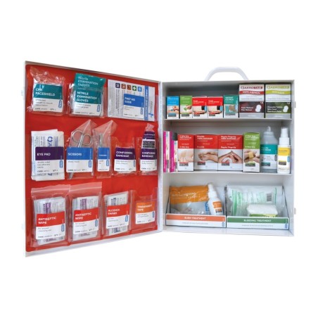 Special price First Aid Kit for Wounds, Burns, CPR, and Eye Injury - 100 People, Class A, Metal Cabinet On Hand Now