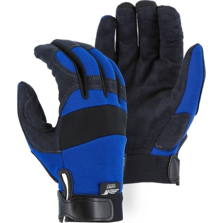 Special price Mechanics Gloves with Armor Skin Palm - Adjustable Wrist Velcro (PK 12 Pairs) - Majestic Latest Edition