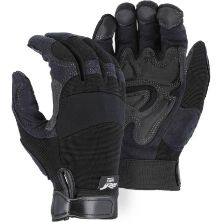 Special price Mechanics Gloves with Reinforced Armor Skin Palm - Adjustable Wrist Velcro (PK 12 Pairs) - Majestic On Hand Now