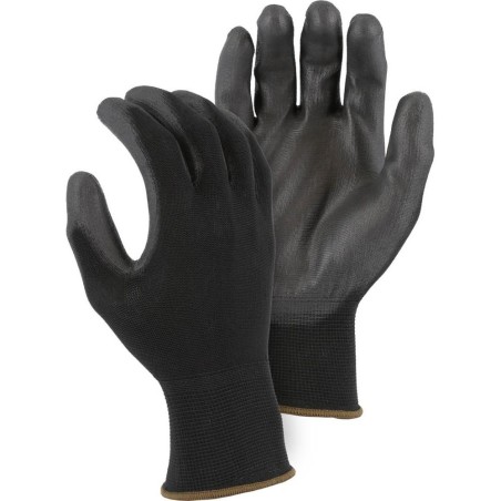 Special price Polyurethane Palm Dip Polyester Glove - Black, White, or Gray PU Dip (PK 24 Pairs) - Majestic Limited Stock