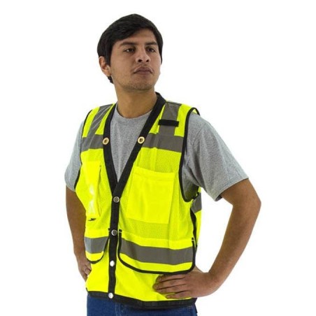 Special price High Visibility Heavy Duty Mesh Safety Vest - Snap Close (PK 5 Vests) On Hand Now