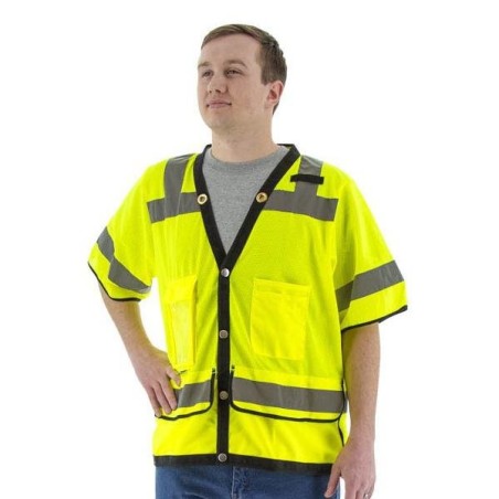 Special price High Visibility Heavy Duty Mesh Safety Vest - ANSI 3, Snap Close (PK 5 Vests) Fresh Release