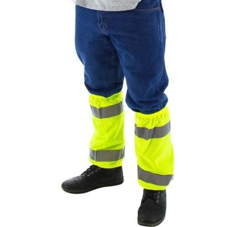 Special price High Visibility Mesh Leg Gaiters (PK 10 Pairs) with Reflective Striping - Majestic