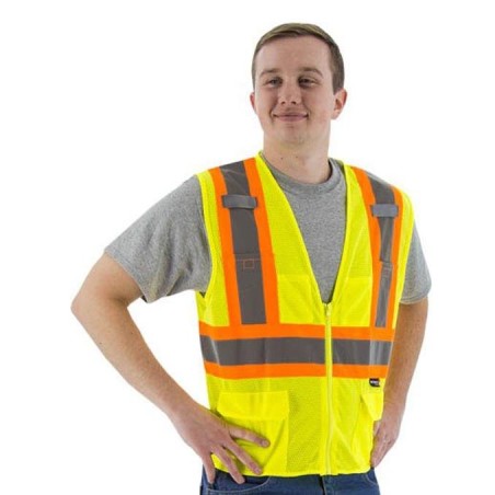 Special price High Visibility Mesh Safety Vest (PK 5 Vests) - ANSI 2, DOT Striping, Zipper Close New Collection