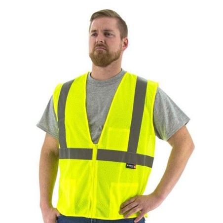 Special price High Visibility Mesh Safety Vest (PK 5 Vests) - ANSI 2, Zipper Close Available for Immediate Shipping