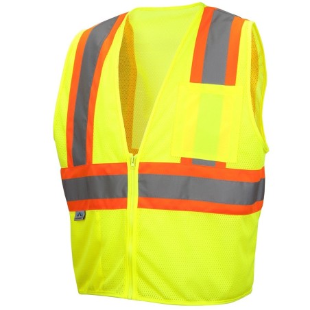 Special price RVZ22 Hi Vis Mesh Vest - ANSI 2, Type R, Contrasting Trim, Zipper (PK 5 Vests) Limited Stock