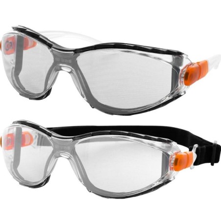 Special price Sealed Eyewear - Adjustable, Lined Safety Glasses/Goggles with Elastic Band - Majestic Riot Shield (PK 12 Glasses)