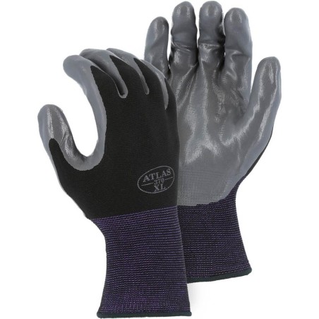 Special price Showa Atlas Gray Nitrile Palm Dip on Black or White Nylon Glove (PK 12 Pairs) Available for Immediate Shipping