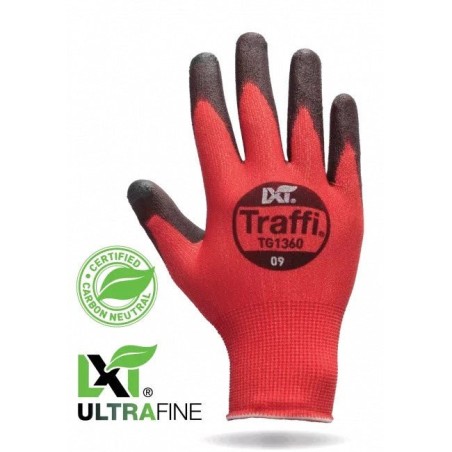 Special price Carbon Neutral Gloves Traffi LXT Polyurethane Palm PK 10 Pair Limited Stock