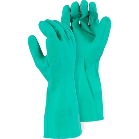 Special price Chemical Resistant Gloves - 15 MIL Nitrile Diamond Pattern Grip, 12 Inch Slip On Cuff (12 Pairs) On Hand Now