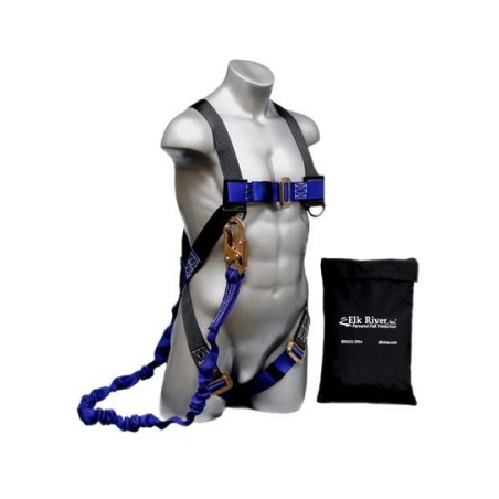 Special price Fall Safety Kit - Safety Harness with 1 Steel D-Ring, 6 ft. Energy Absorbing Lanyard - Construction Plus Series Fa